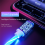 Câble de charge LED lumineux – Micro USB et Type-C, 2 m, compatible avec Samsung, Xiaomi, iPhone (iOS) 5