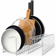 Organizador de Tampas de Panelas, Frigideiras, Assadeiras, Tábuas de Corte e Bandejas de Servir – Suporte Reutilizável (Pacote com 2)