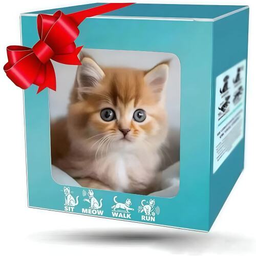 Realistic Robot Cat for Adults with Walking Meowing Tail