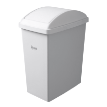 Coș de gunoi compact cu capac batant de 4 galoane, coș de gunoi din plastic alb