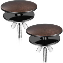 Conjunto de 2 peças de tampa para furo de torneira de pia de cozinha de 2 polegadas, em aço inoxidável, com plugue metálico (bronze).