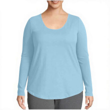 Damen-T-Shirts, lässig, einfarbig, Rundhalsausschnitt, Oversize-Schnitt, lange Ärmel, Größen S-5XL