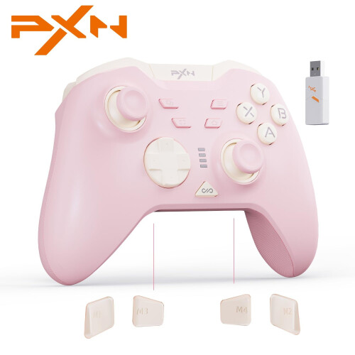 P5 Wireless Hall Effect Gaming Controller – 2,4 GHz/Bluetooth/Switch-kompatibel mit PC/Android/iOS, Hall-Trigger, Dual-Vibration, 4 Makros, App