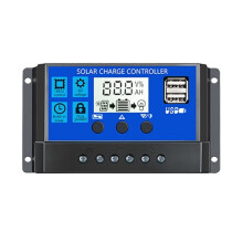 Controlador de cargador solar 60A50A40A30A20A10A12V24V Cargador de batería Regulador de panel solar USB para entrada fotovoltaica de máx. 50V, alta