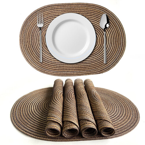 Round PU Table Mats Eco-Friendly 1/4/6/10 Pack 1