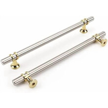 Poignées de meuble en nickel brossé et or, entraxe de 20 cm, boutons et poignées de tiroir en alliage de zinc – Lot de 2, compatibles avec les