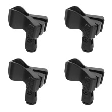 OUNONA 4 stuks duurzame, draadloze, handige microfoonclips, plastic microfoonstandaard, zwart