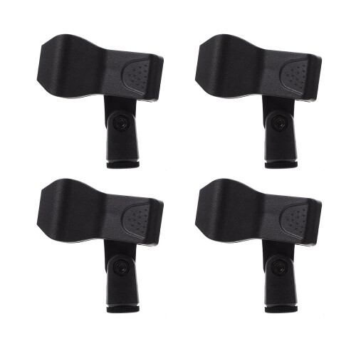 OUNONA4 pezzi Clip per microfono wireless resistenti e pratiche Supporto per microfono in plastica nero 2