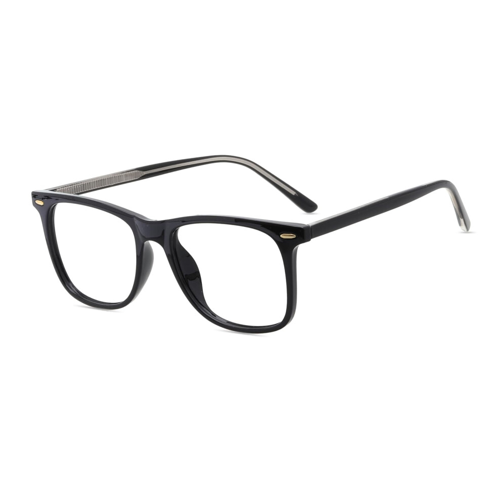 Oversized Blue Light Blocking Reading Glasses for Men +4.00, AntiGlare UV Protection Black Frame