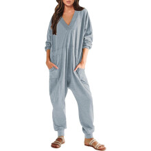 Monos holgados informales para mujer, manga larga, cuello en V, monos oversize, overoles holgados, pijamas de estar por casa, monos enterizos.