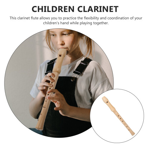 Klarinetblokfløjteinstrument til børn, båndoptagelse, elev, beige 2