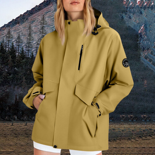 Γυναικείο μπουφάν Kukoosong Softshell με κουκούλα, ελαφρύ, αδιάβροχο, αδιάβροχο, με 1