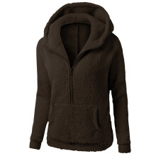 Hoodies för kvinnor Vinter varm dragkedja rund hals långärmad huvtröja kappa casual höst ytterkläder jacka pullover topp