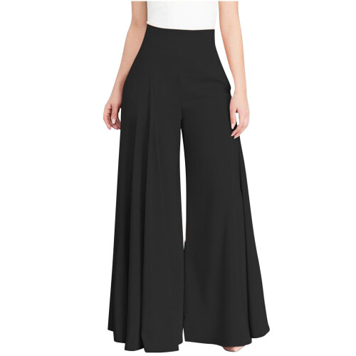 UTTOASFAY Γυναικείο Παντελόνι Γυναικείο Casual Μονόχρωμο Παντελόνι Κομψό Ψηλόμεσο 1