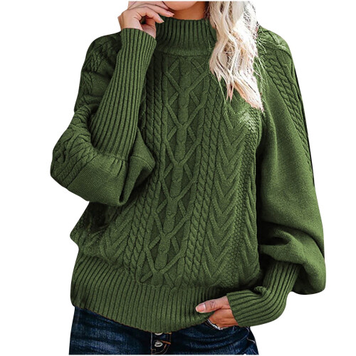 Damenpullover Herbst/Winter 2025, Strickpullover, lässig, einfarbig, langärmelig, dick, Rundhalsausschnitt, Grau