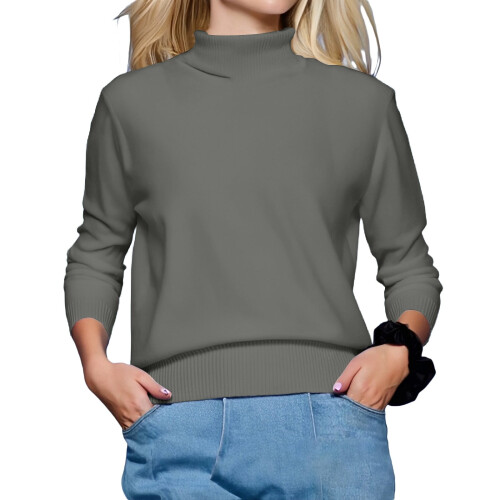 Pulls à manches longues pour femmes, pulls décontractés, pulls amples à col montant, pulls en maille pour femmes, pulls d'automne et d'hiver 2