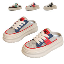 Γυναικεία slip-on sneakers με πλατφόρμα Mules χωρίς πλάτη, ελαφριά καλοκαιρινά παπούτσια
