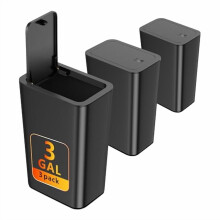 Slim Trash Can with Lid 3-Gallon 3-Pack Black