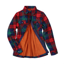 Damenbluse mit Knopfleiste in großen Größen, langärmlige Freizeitblusen, karierte Fleecejacke, flauschige Flanellbluse mit Karomuster für Herbst