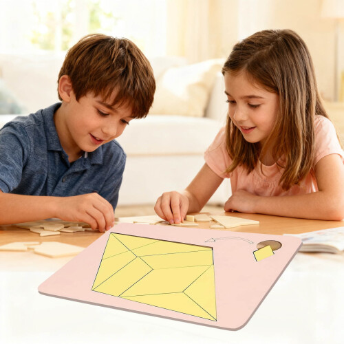 Triangle Puzzle – Wooden Irregular Shape Jigsaw Brain Teaser, Compatible with Triangulator 2
