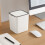 Mini poubelle à bouton-poussoir blanche 16,5 cm 2