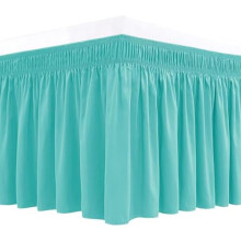 Bed Skirt Twin/Twin XL Aqua 15" Drop Silky Fabric