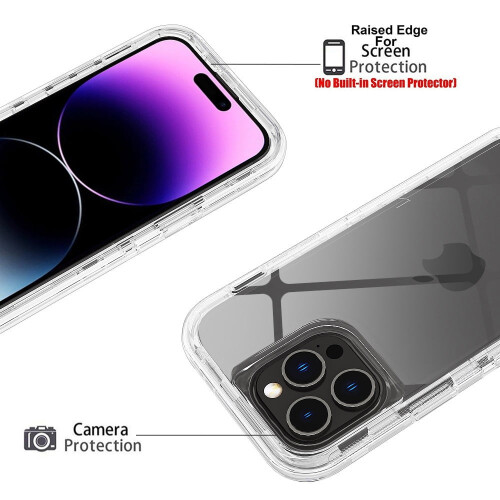 Συμβατή με iPhone14 - Θήκη Xhy – Διαφανής θήκη 3 σε 1 για όλο το σώμα με προστατευτικό 2