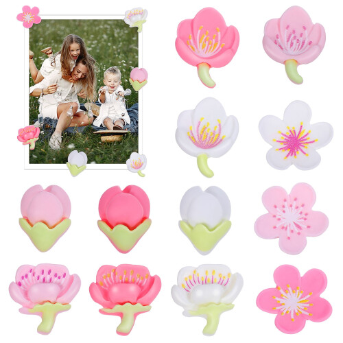 12 aimants de réfrigérateur Kawaii en forme de fleurs 2