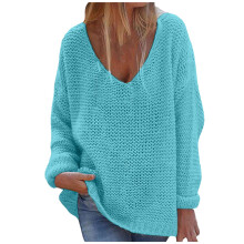 Maglioni invernali in maglia da donna 2025 Maglione a tinta unita con scollo a V ampio, monopetto, cardigan, cappotto verde