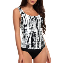 Tankini-Oberteil für Damen, Push-up-Bademode, Rundhalsausschnitt, bedrucktes Bikini-Oberteil ohne Unterteil