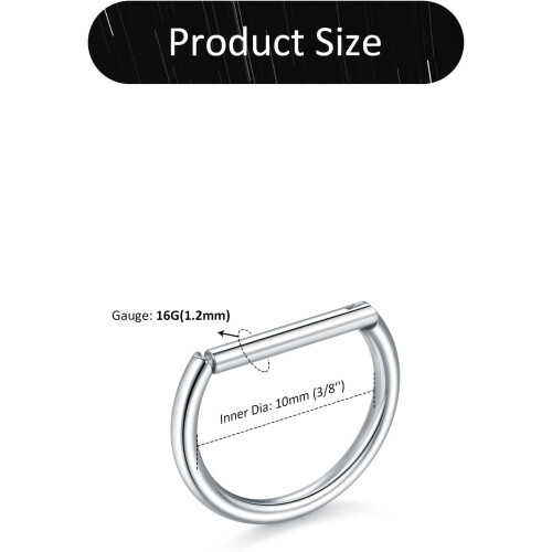 Κρίκοι μύτης από τιτάνιο σε σχήμα D16G8mm2PCS 1