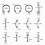 Σετ κοσμημάτων piercing ACDANC84PCS – Ανοξείδωτο ατσάλι 316L, Συμβατό με διάφραγμα, κοιλιά, 6
