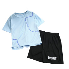 Girls and Boys Clothes Outfits Color Clash Short Sleeve Heart Print Tops Breathable Summer Short Sleeve Shorts Set for 3-16Years(Blue#1,12 Years)
