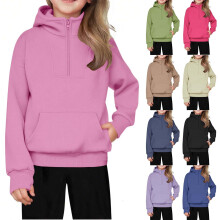 Geansaí Hoodie Muinchille Fada do Chailíní le Zip Up, Pullover Lomra do Pháistí 5-14 Bliana d'Aois, Comhoiriúnach le hÉadaí Ócáideacha do
