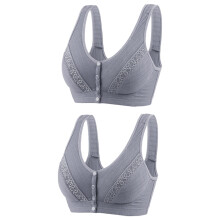 Fashion Wireless Bra For Women 2pc Nursing Bra Back Adjustment Yoga Running Bra Traceless Front Button Bra,Gray