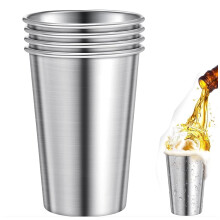 Tasses en acier inoxydable 473 ml (16 oz) - Lot de 4