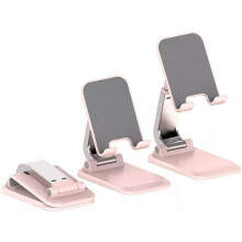 Verstellbarer, pinkfarbener Handyhalter für iPhone, iPad, Kindle und Tablets (4–12,9 Zoll), kompatibel mit iPhone X/XS/11/12/13 Pro Max/XR/SE