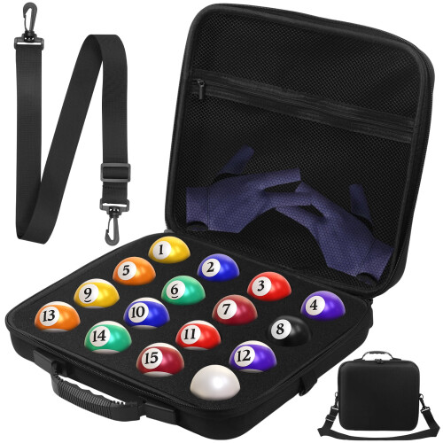 EVA billiard ball carrying case with handle and strap