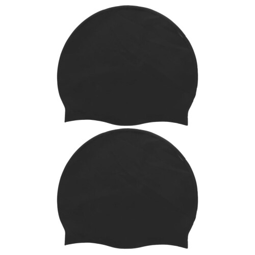Swim Caps for Braids Comfortable Black 2 Pcs