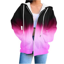 Women's Printed Hoodie with Zipper Pocket Fall Winter