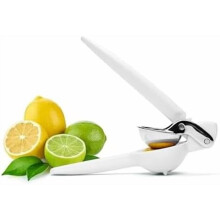 FreshForce citronpress citrusjuicer, manuell handpress med dubbla växlar för maximal juiceutvinning, hållbar, bakvit