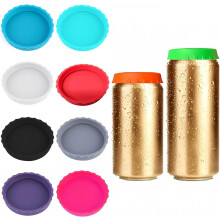 Paquete de 6 tapas de silicona vibrantes para latas – Sin BPA, reutilizables, a prueba de fugas, aptas para latas de 355 ml (compatibles con latas