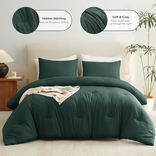 Σετ παπλωμάτων King Microfiber Forest Green 3 τεμ. 1