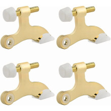 Conjunto de 4 batentes de porta de latão brilhante com pino de dobradiça, batentes de porta dourados, batentes de porta ajustáveis de luxo para