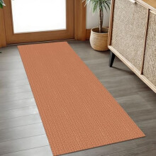 Washable 2x5 Runner Rug – Non-Slip Indoor Runner for Hallway, Entryway, Kitchen & Bedroom – Rustic Orange Woven Cotton