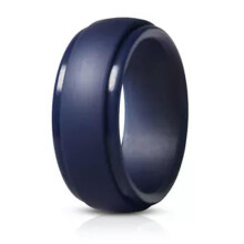 Flexible Silicone Ring Men Women Rubber Wedding Band Soft Band Ring Size 7-12-dark blue-12