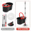 Conjunto de esfregão e balde giratório 360 com cabo de aço inoxidável, refil de microfibra e espremedor – Preto | Compatível com a marca 7