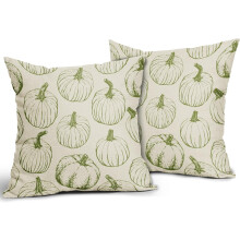 Housses de coussin citrouille vert citron 40 x 40 cm (lot de 2)