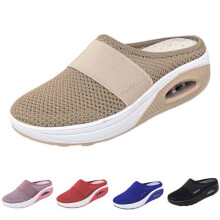 Sandali da donna con plateau e imbottitura ad aria, in mesh, scarpe da spiaggia leggere, ciabatte da esterno, scarpe da passeggio.
