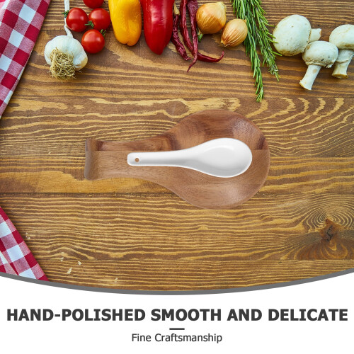 Spoon Rest for Stove Serving Platter Counter Holder Light Brown 2